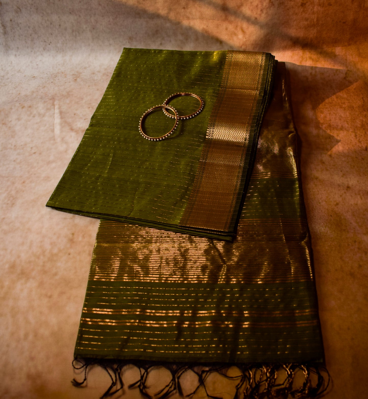 Green Silk Cotton Maheshwari Saree MAHSC03