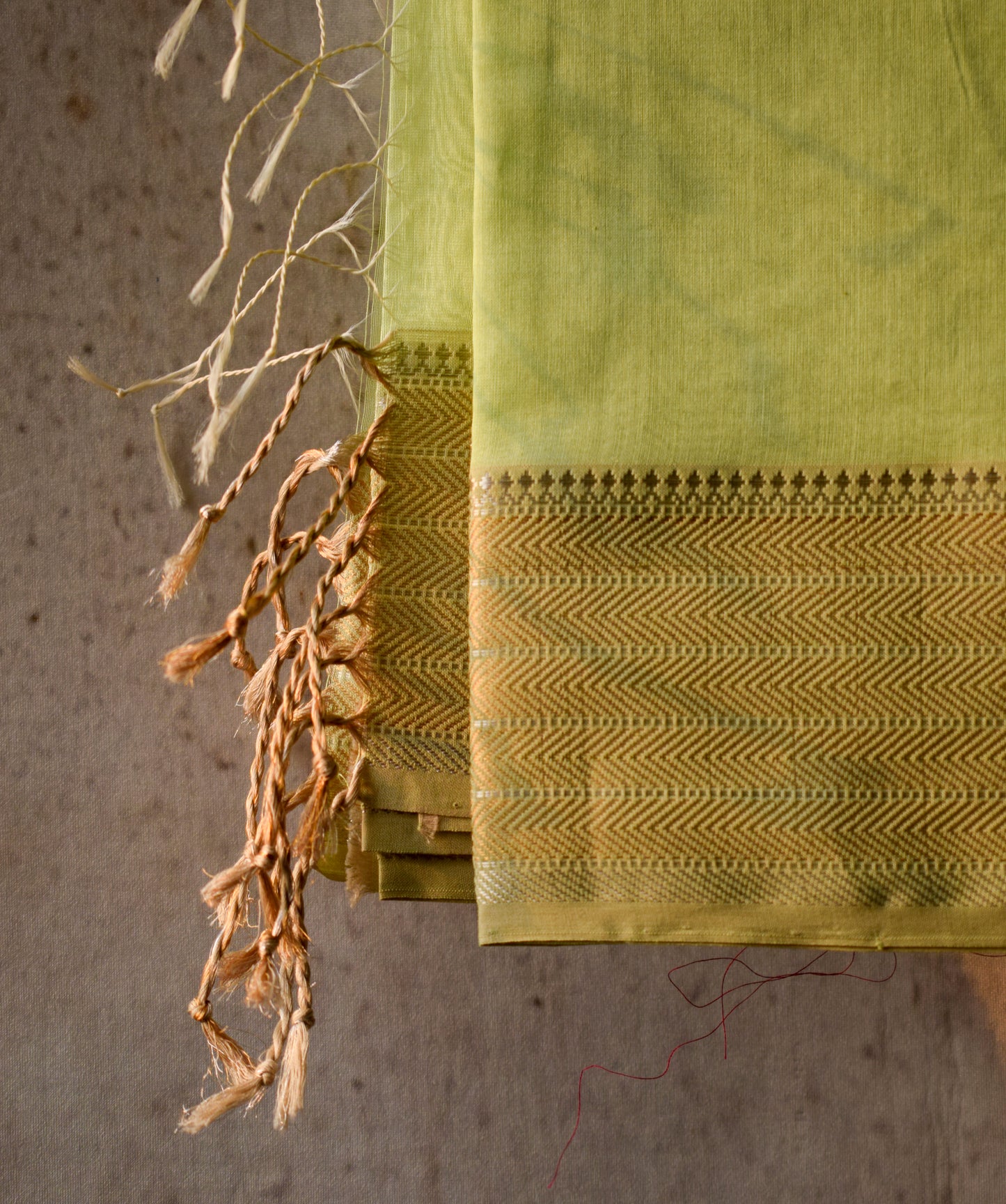 Light Green Silk Cotton Maheshwari Saree MAHSC10