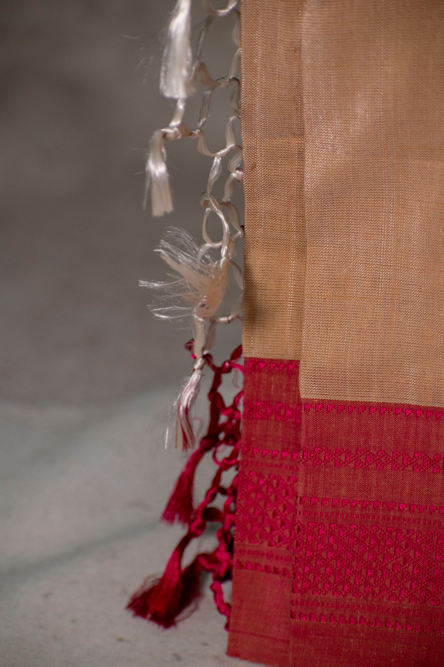 Beige Handloom Ilkal Saree