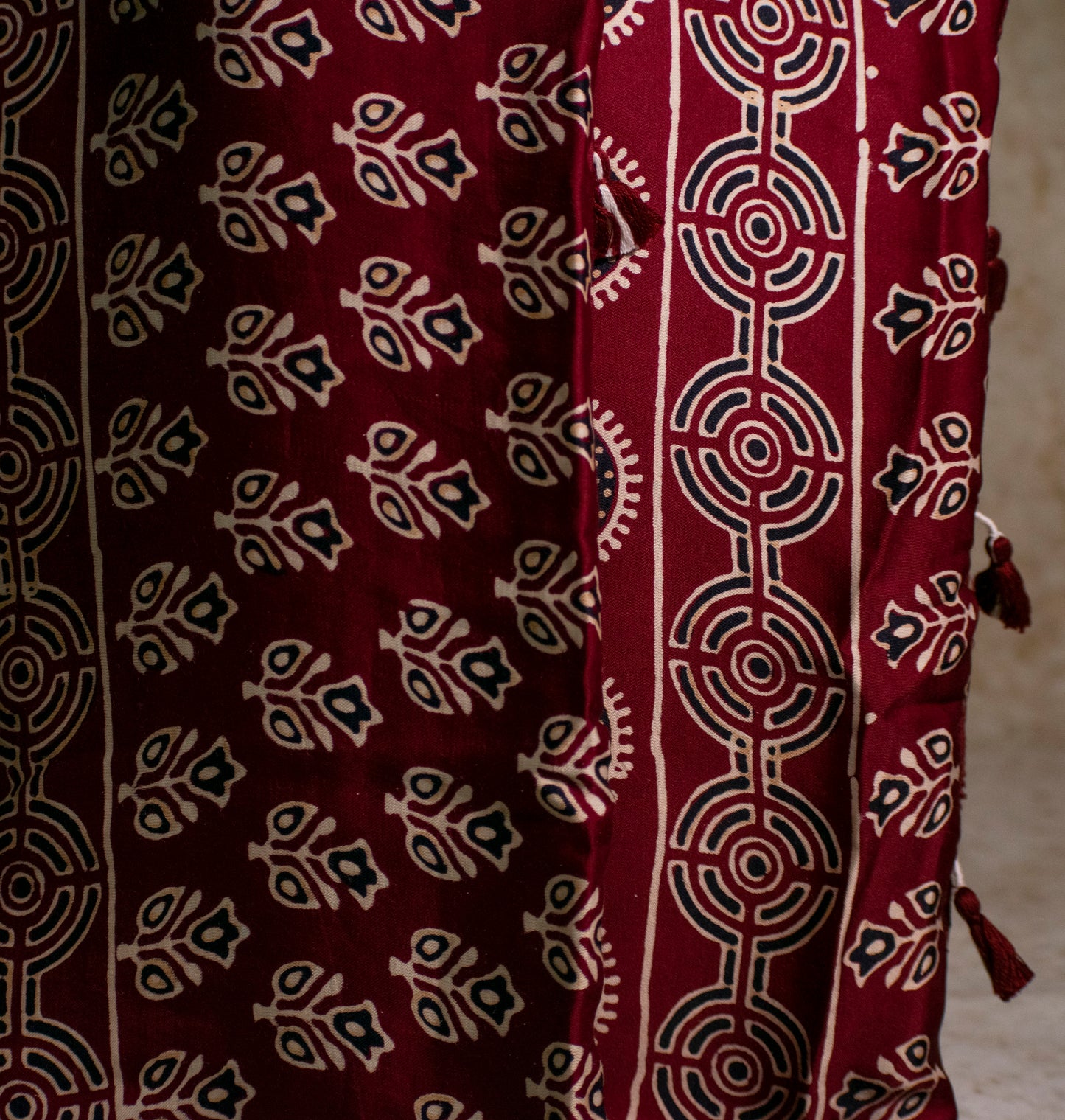 Handpainted Red Ajrakh Premium Modal Silk