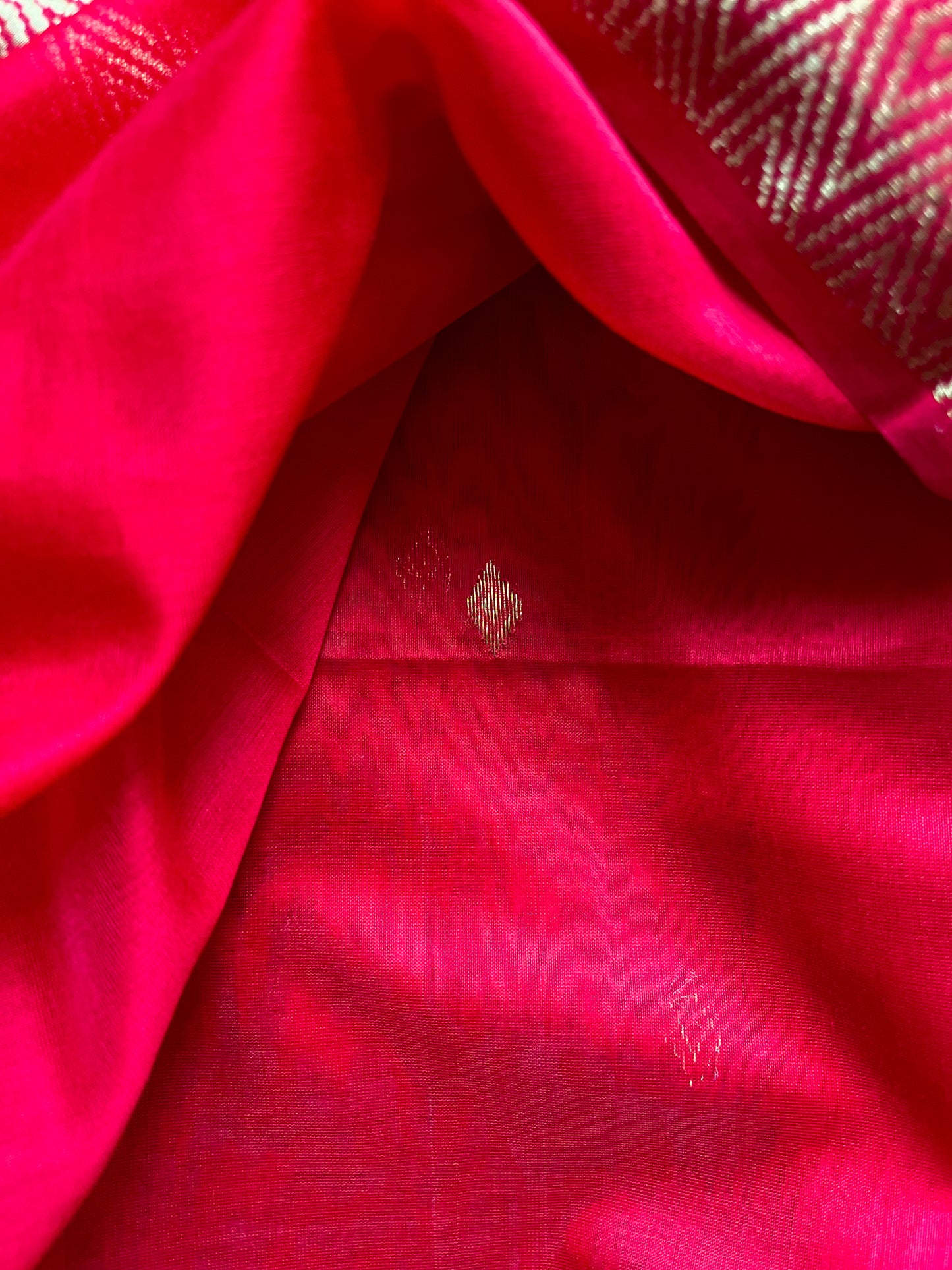 Red Silk Cotton Maheshwari Saree