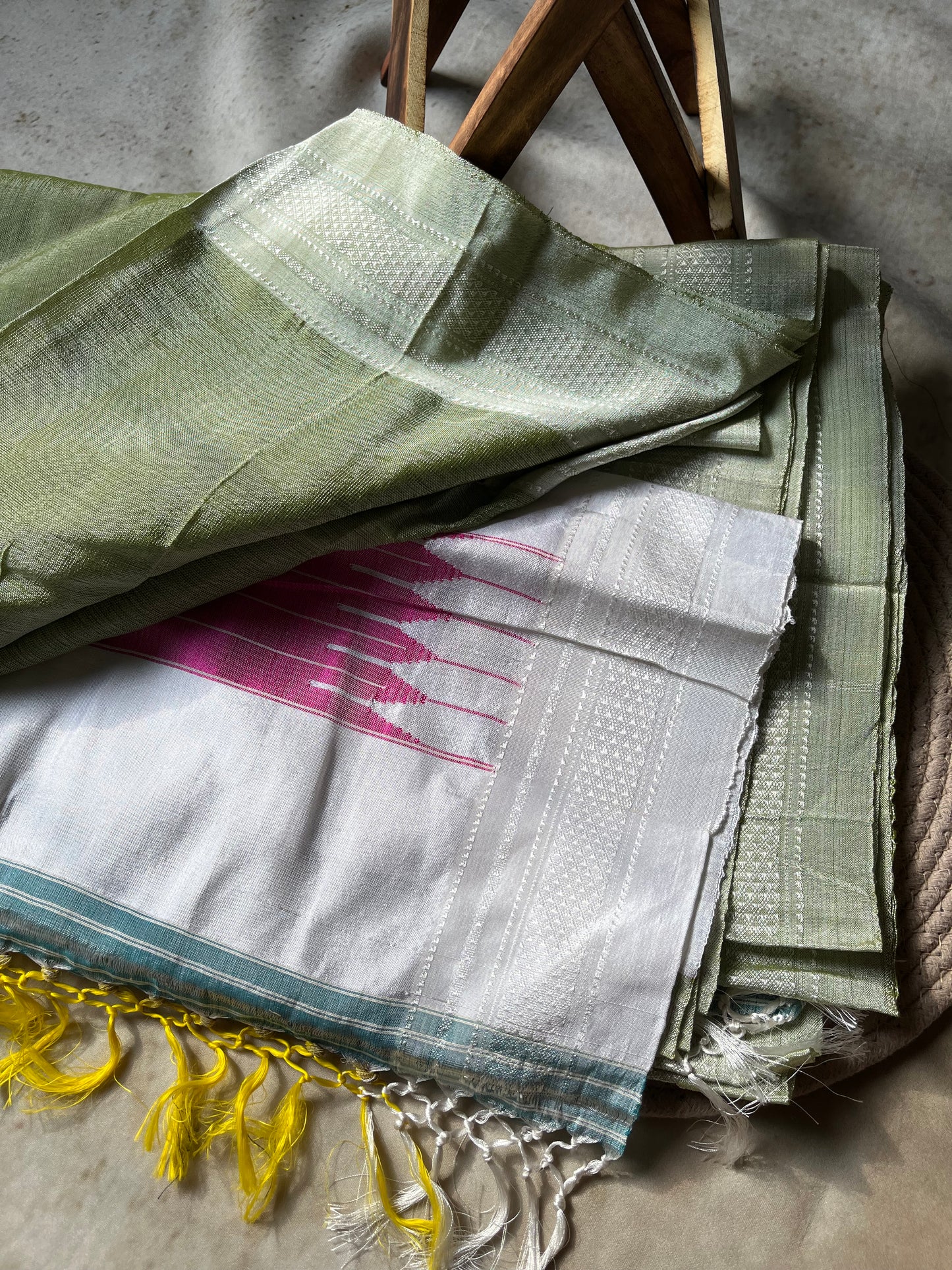 Pista Green Handloom Ilkal Saree