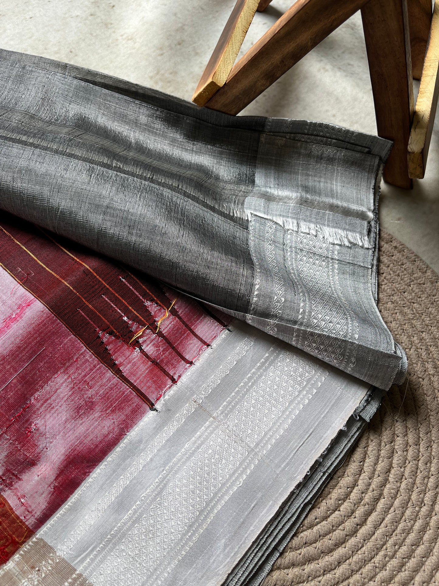 Grey Handloom Ilkal Saree