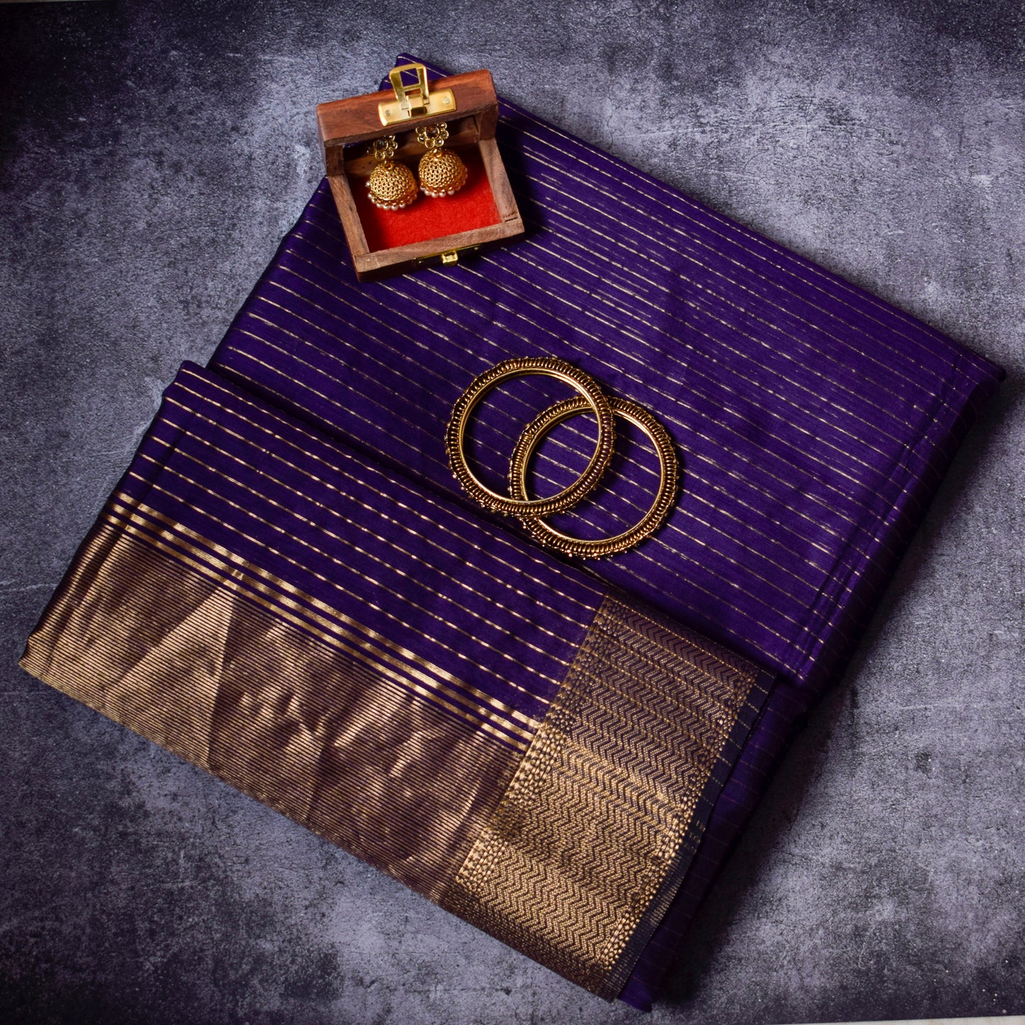 Purple Silk Cotton Maheshwari Saree  MAHSC05