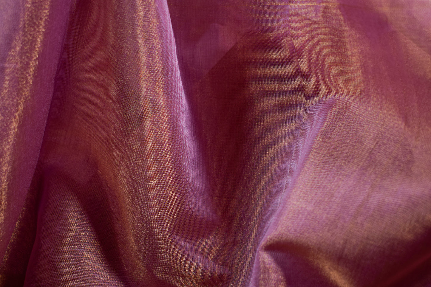 Plain Lavender Tissue Silk Maheshwari Saree With Golden Zaree MAHTS06