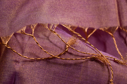 Plain Lavender Tissue Silk Maheshwari Saree With Golden Zaree MAHTS06