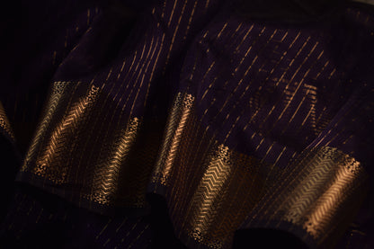 Purple Silk Cotton Maheshwari Saree  MAHSC05