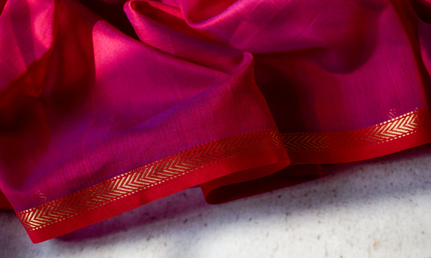 Pink Silk Cotton Maheshwari Saree MAHSC02