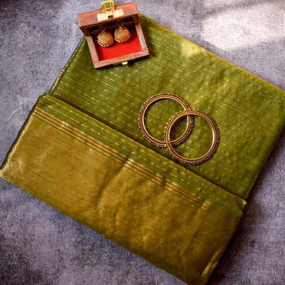 Green Silk Cotton Maheshwari Saree MAHSC03