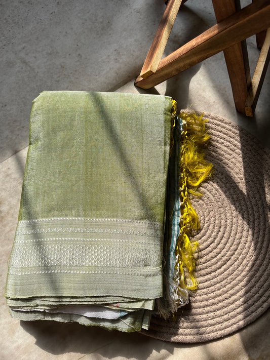 Pista Green Handloom Ilkal Saree