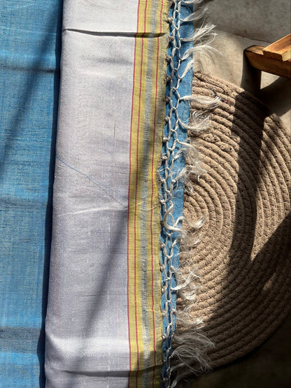 Light Blue Handloom Ilkal Saree