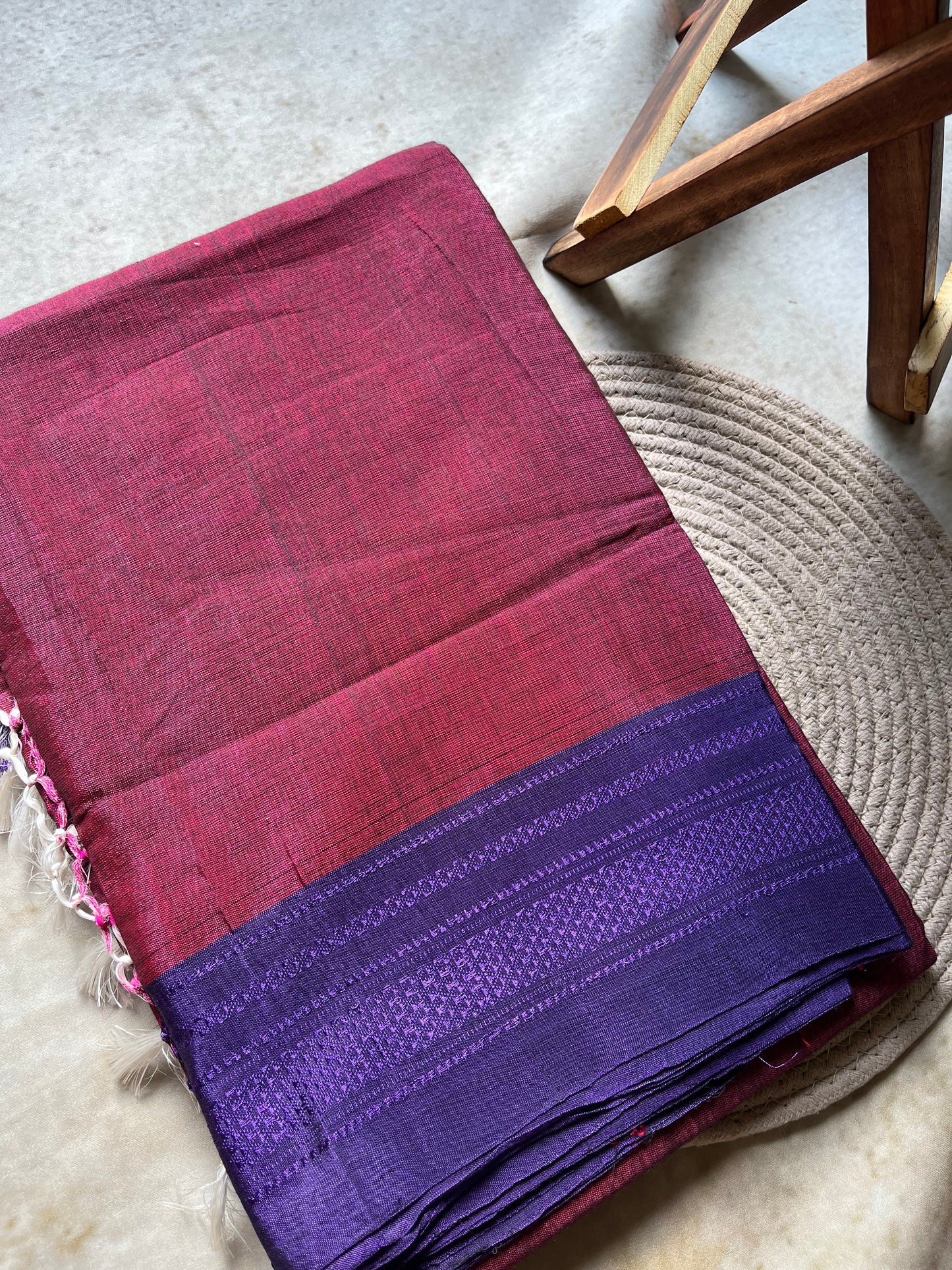 Pink Handloom Ilkal Saree