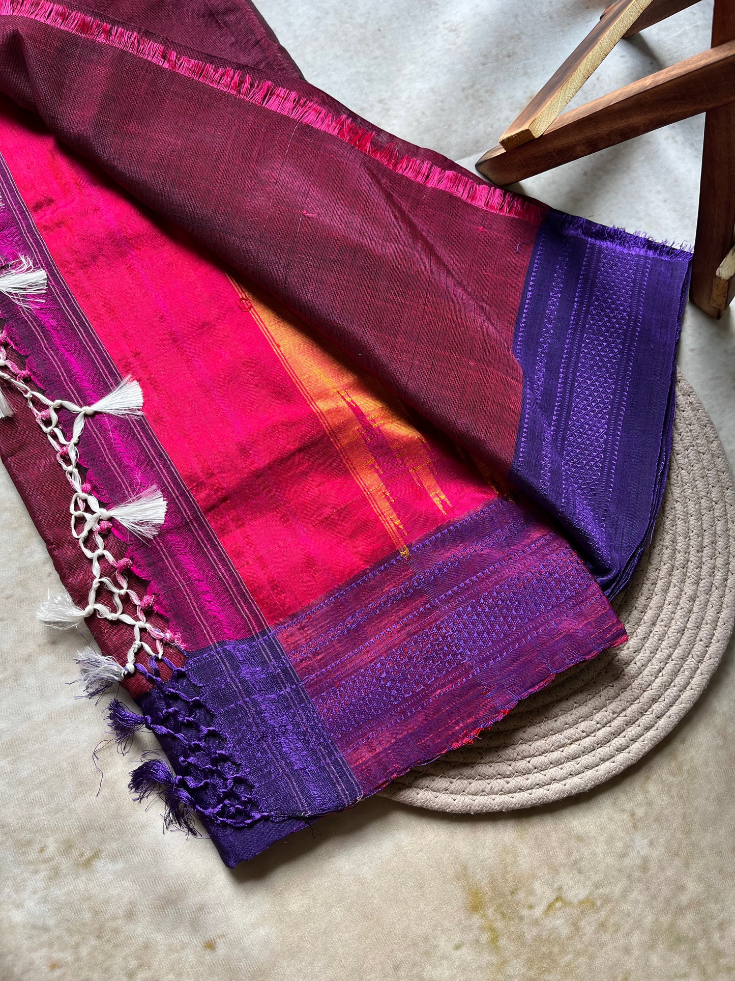 Pink Handloom Ilkal Saree
