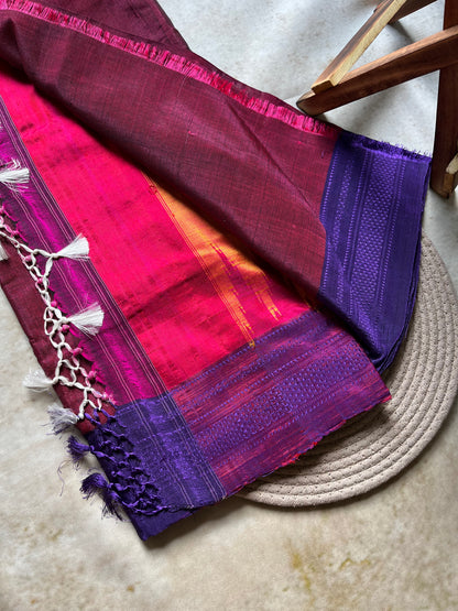Pink Handloom Ilkal Saree