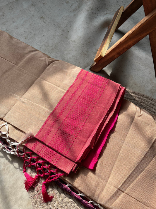 Beige Handloom Ilkal Saree