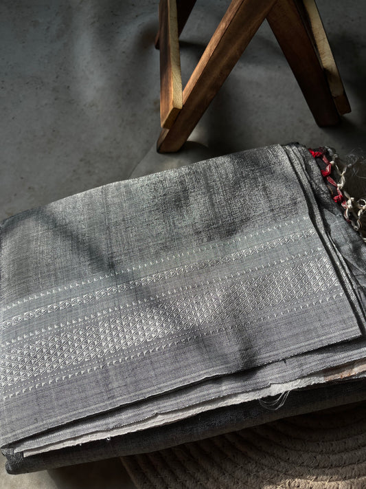 Grey Handloom Ilkal Saree